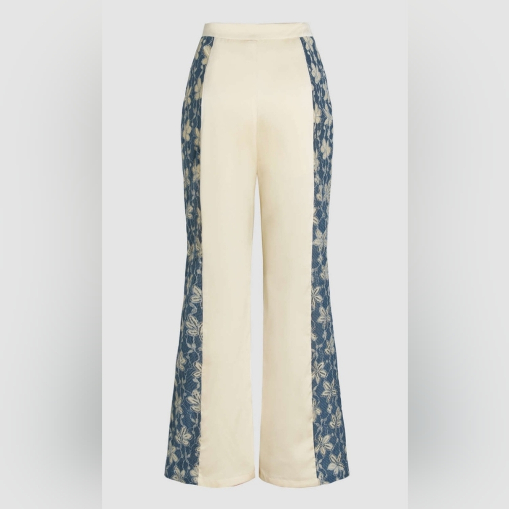*BIG SALE* NWT Cider Cream and Blue Satin Lace Pants